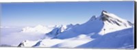 Framed Snowcapped mountain range, Damuls, Faschina, Vorarlberg, Austria