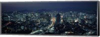 Framed Aerial view of a city, Seoul, South Korea 2011