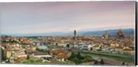 Framed Buildings in a city, Ponte Vecchio, Arno River, Duomo Santa Maria Del Fiore, Florence, Italy