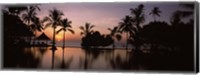 Framed Sunset over hotel pool, Lombok, West Nusa Tenggara, Indonesia