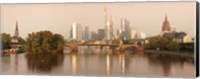 Framed City at the waterfront, Main River, Frankfurt, Hesse, Germany