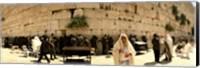 Framed People praying in front of the Wailing Wall, Jerusalem, Israel