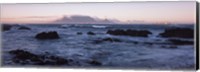 Framed Rocks in the sea with Table Mountain, Cape Town, South Africa