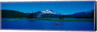 Framed South Sister canoeing Sparks Lake OR USA