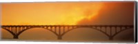 Framed Sunset Fog And Highway 101 Bridge CA