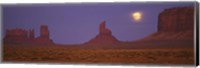 Framed Moon over Monument Valley Tribal Park, Arizona