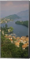 Framed High angle view of houses at the waterfront, Sala Comacina, Lake Como, Italy