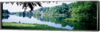 Framed Stourhead Garden Lake and pavillion, England, United Kingdom