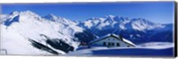 Framed Alpine Scene In Winter, Switzerland