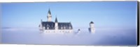 Framed Castle covered with fog, Neuschwanstein Castle, Bavaria, Germany