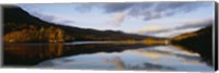 Framed Reflection of mountains and clouds on water, Glen Lednock, Perthshire, Scotland