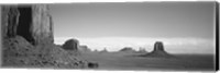 Framed Rock Formations, Monument Valley, Arizona, USA (black & white)