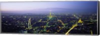 Framed Aerial view of a city, Paris, France
