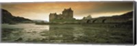 Framed Eilean Donan Castle at dusk, Scotland