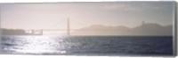 Framed Golden Gate Bridge on a hazy day, California