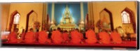 Framed Monks, Benchamapophit Wat, Bangkok, Thailand