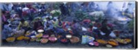 Framed High Angle View Of A Group Of People In A Vegetable Market, Solola, Guatemala