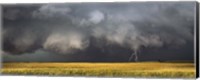 Framed Thunderstorm advancing over a field