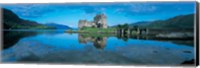 Framed Reflection of a castle in water, Eilean Donan Castle, Loch Duich, Highlands, Scotland