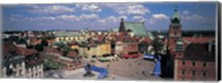 Framed High angle view of a market square, Warsaw, Silesia, Poland