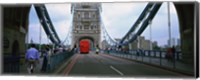 Framed Bus on a bridge, London Bridge, London, England