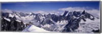 Framed High angle view of a mountain range, Mt Blanc, The Alps, France