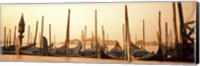 Framed Gondolas moored at a harbor, San Marco Giardinetti, Venice, Italy