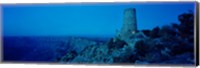 Framed Desert View Watchtower in Blue, Desert Point, Grand Canyon National Park, Arizona