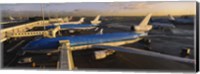 Framed High angle view of airplanes at an airport, Amsterdam Schiphol Airport, Amsterdam, Netherlands