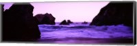 Framed Dusk on the Santa Cruz coastline, California, USA