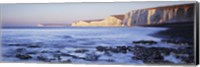 Framed Chalk cliffs at seaside, Seven sisters, Birling Gap, East Sussex, England