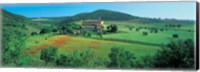 Framed High angle view of a church on a field, Abbazia Di Sant'antimo, Montalcino, Tuscany, Italy