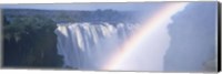 Framed Rainbow over a waterfall, Victoria Falls, Zambezi River, Zimbabwe