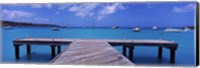 Framed Pier with boats in the background, Sandy Ground, Anguilla