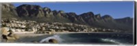 Framed Town at the coast with a mountain range, Twelve Apostle, Camps Bay, Cape Town, Western Cape Province, Republic of South Africa