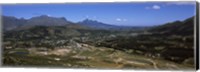 Framed Aerial view of a valley, Franschhoek Valley, Franschhoek, Simonsberg, Western Cape Province, Republic of South Africa