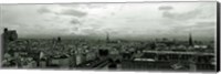 Framed Aerial view of a river passing through a city from Notre Dame de Paris, Seine River, Paris, Ile-de-France, France