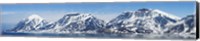 Framed Ocean with a mountain range in the background, Bellsund, Spitsbergen, Svalbard Islands, Norway