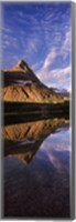 Framed Reflection of a mountain in a lake, Alpine Lake, US Glacier National Park, Montana, USA