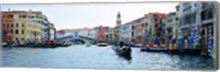 Framed Buildings at the waterfront, Rialto Bridge, Grand Canal, Venice, Veneto, Italy