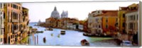 Framed Boats in a canal with a church in the background, Santa Maria della Salute, Grand Canal, Venice, Veneto, Italy