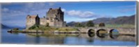 Framed Castle on an island, Eilean Donan, Loch Duich, Dornie, Highlands Region, Scotland