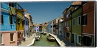 Framed Boats in a canal, Grand Canal, Burano, Venice, Italy