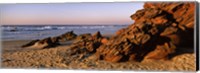 Framed Rock formations on the beach, Carrapateira Beach, Algarve, Portugal