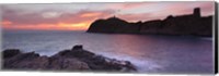 Framed Islands in the sea, La Pietra, Genoese Tower, Phare De La Pietra, L'Ile-Rousse, Balagne, Corsica, France