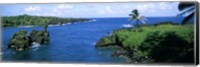 Framed High angle view of a coast, Hana Coast, Black Sand Beach, Hana Highway, Waianapanapa State Park, Maui, Hawaii