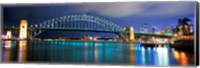 Framed Sydney Harbour Bridge with the Sydney Opera House in the background, Sydney Harbor, Sydney, New South Wales, Australia