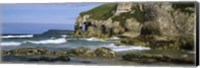 Framed Rock formations on the beach, Whiterocks Beach, Portrush, County Antrim, Northern Ireland