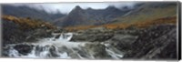 Framed Water falling from rocks, Sgurr a' Mhaim, Glen Brittle, Isle of Skye, Scotland