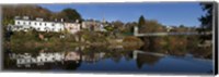 Framed Riverside Houses and Daly's Bridge over the River Lee at the Mardyke,Cork City, Ireland